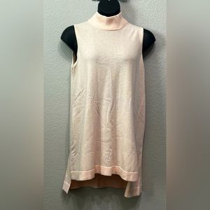 Mock turtleneck, wool and cashmere, pale pink Sweater. Size XL